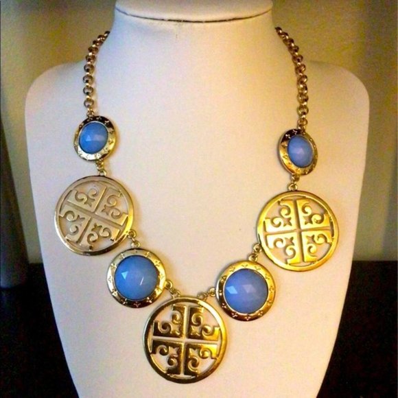 Isis Fashion Jewelry Blue and Golden Set - Picture 2 of 4